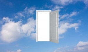 White Door in Sky